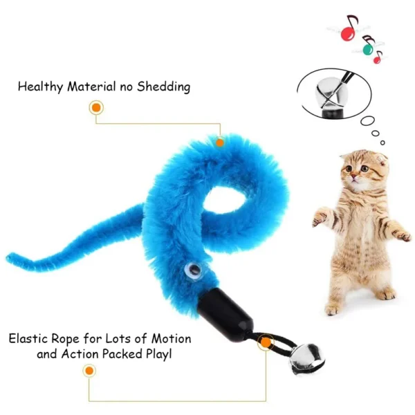 Interactive Cat Teaser Wand Replacement Set With Plush Worms For Training & Play - Image 3